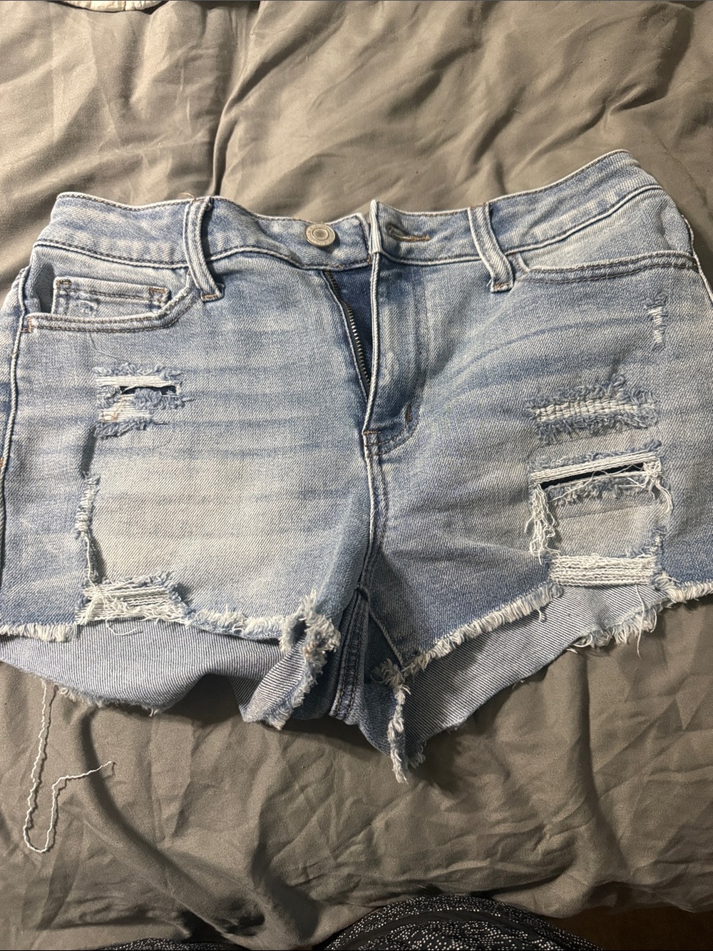 SO Light Blue Ripped Denim Jean Shorts